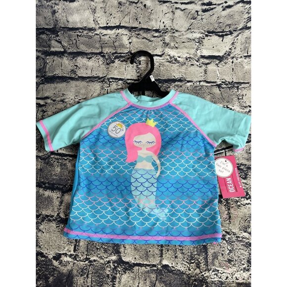 Ocean Gear Girls 3T short sleeve 2-Pc RASHGUARd UPF 50+ Sun Protection - Picture 1 of 7